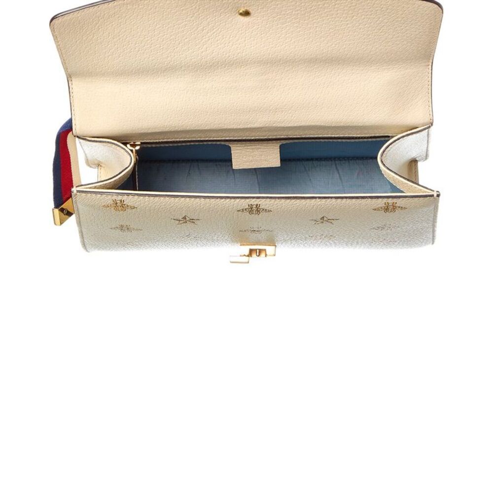 Gucci White Calfskin Leather Bee Star Print Small Sylvie Shoulder Bag
(Authentic - Picture 4 of 5